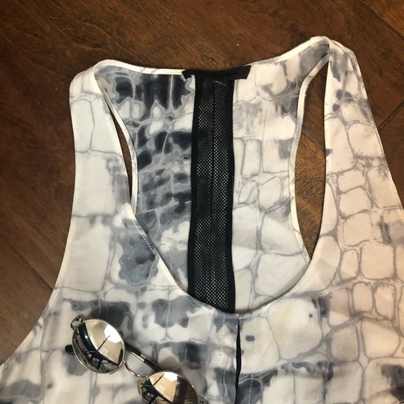 Alexander Wang Marbled Silk Summer Shift Dress - Picture 8 of 8